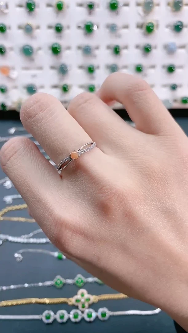 【闪购商品】翡翠戒指银S925镶嵌天然翡翠