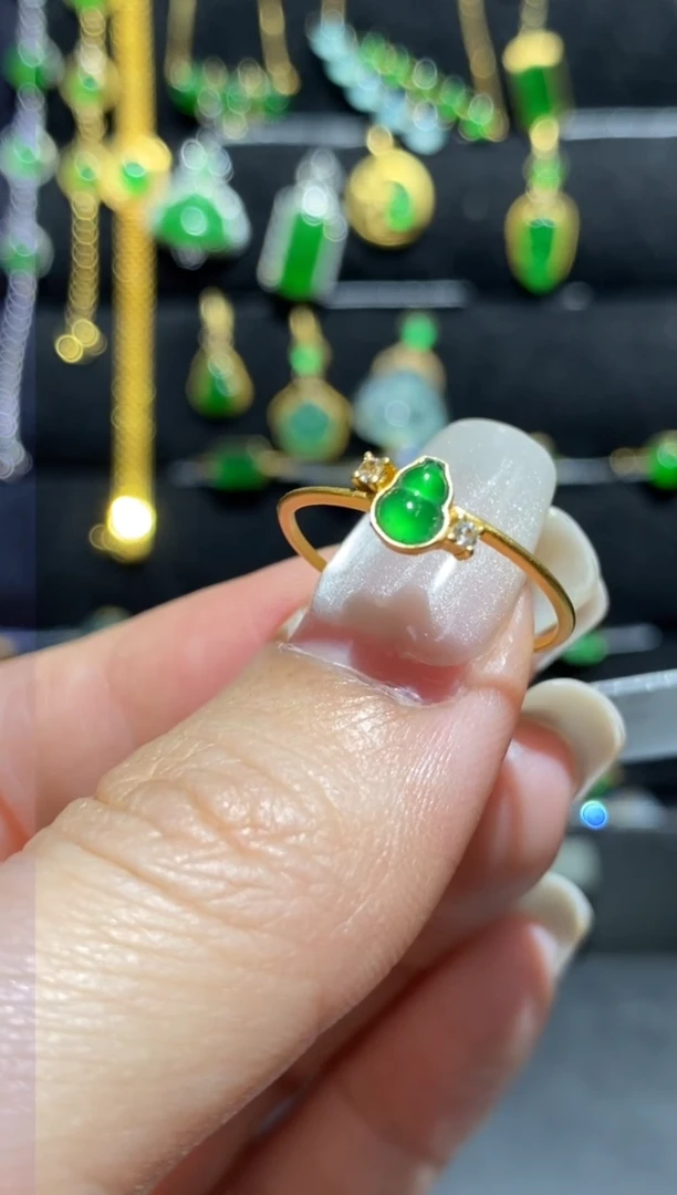 【闪购商品】翡翠戒指18K金镶嵌戒指