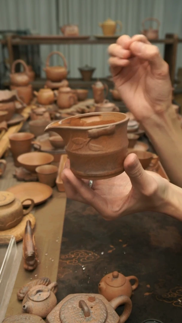 老岩泥原矿料  竹节公道杯