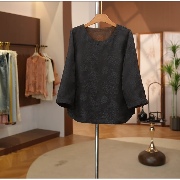 【花莨】新中式百搭双面穿气质印花高端花莨衬衫