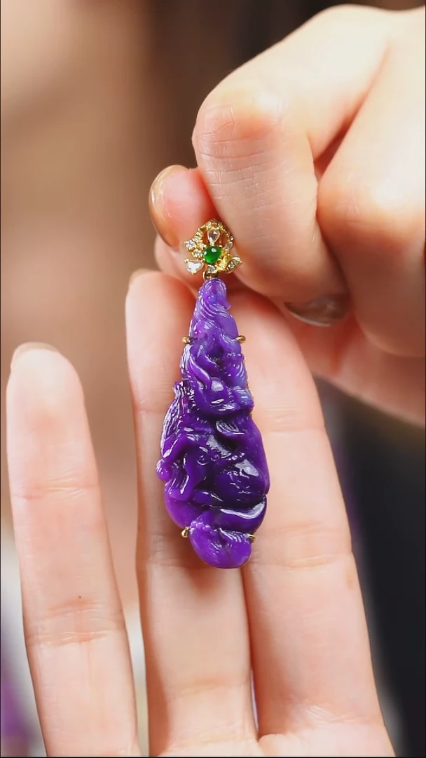 苏纪石（舒俱来）18K金镶嵌吊坠(不含链)82