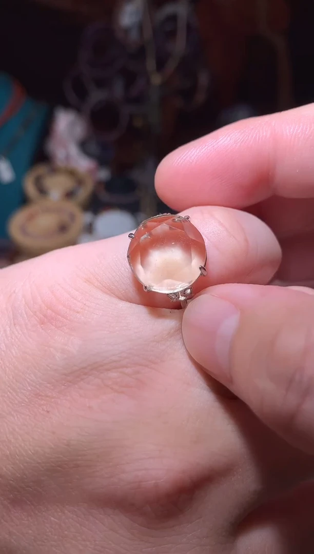 水晶珠宝半成品未镶嵌利比亚六芒星戒指