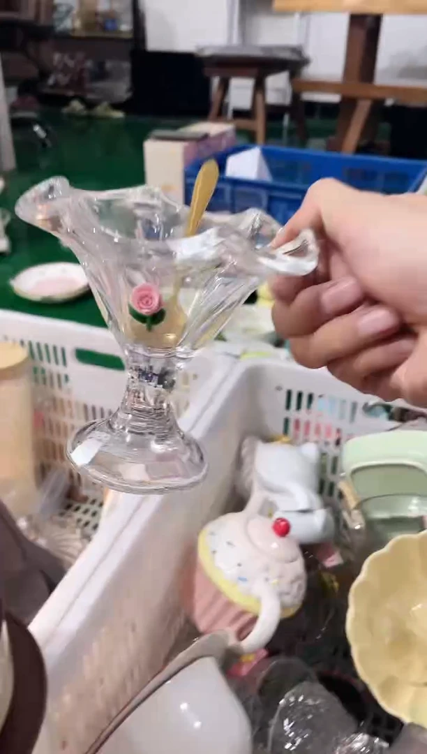 瓷片高脚甜品杯 福利款，质量好，数量不多，拼手速
