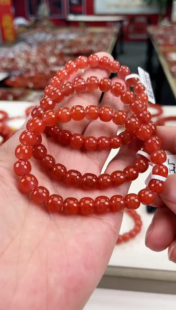 南红玛瑙冰红老型手串8+未镶嵌（多样式发其一）