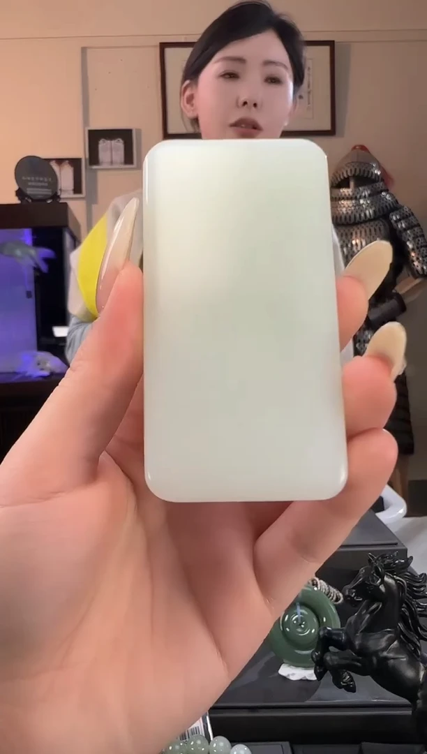 颈饰未镶嵌和田玉白玉无事牌