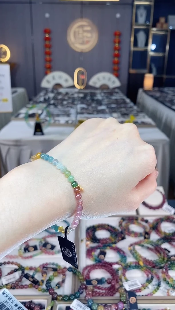 未镶嵌老矿碧玺单圈手串4mm+碧玺dan多样性发货一条