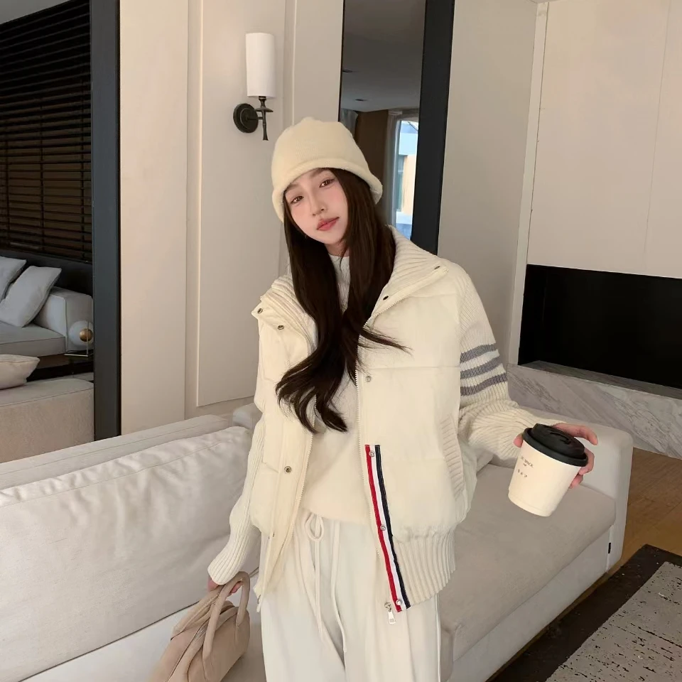 韩版针织拼接棉服网红外套显瘦百搭时尚休闲宽松冬季外套891