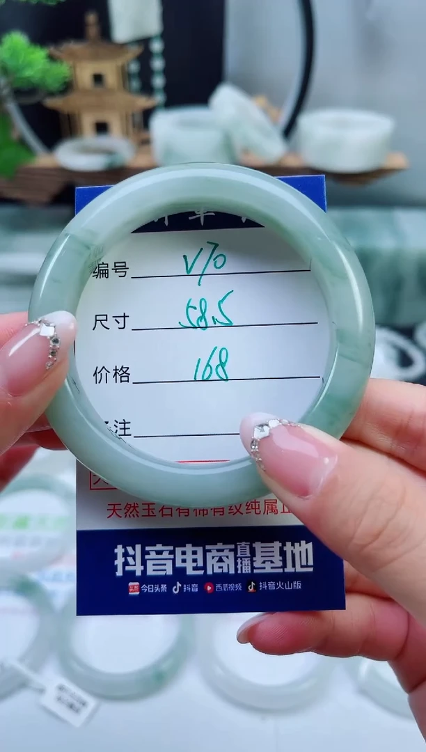 未镶嵌手镯石英质玉（天山翠）70