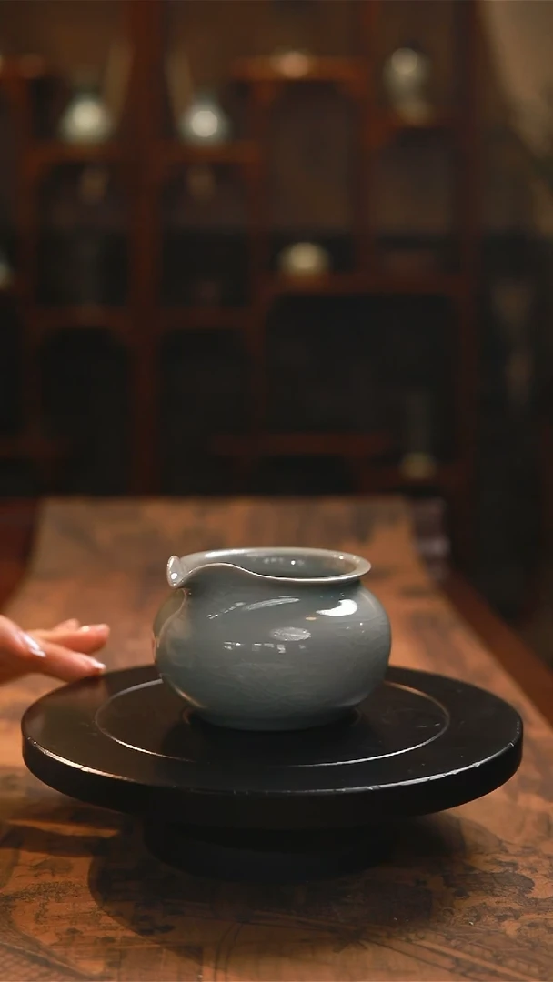 原矿青绿釉新款公道杯