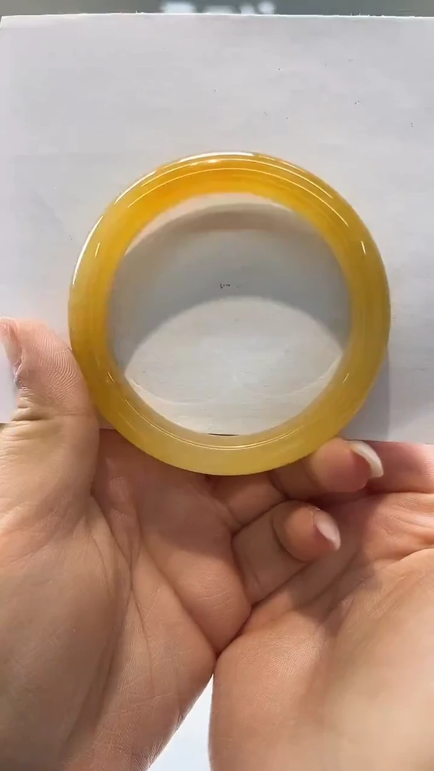 未镶嵌石英质玉（黄龙玉）手镯57圈口01