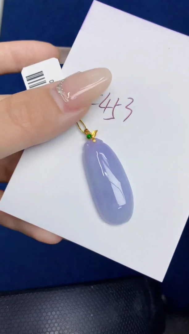 翡翠18K金镶嵌颈饰天然缅甸A货翡翠