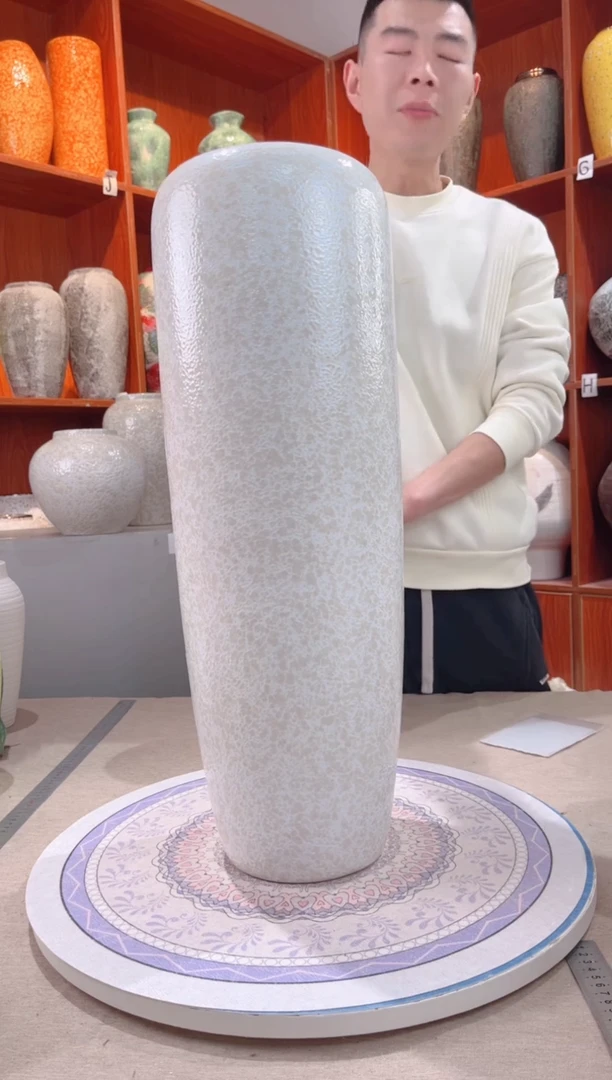 【闪购商品】瓶茶白60cm落地 陶瓷花瓶 无花