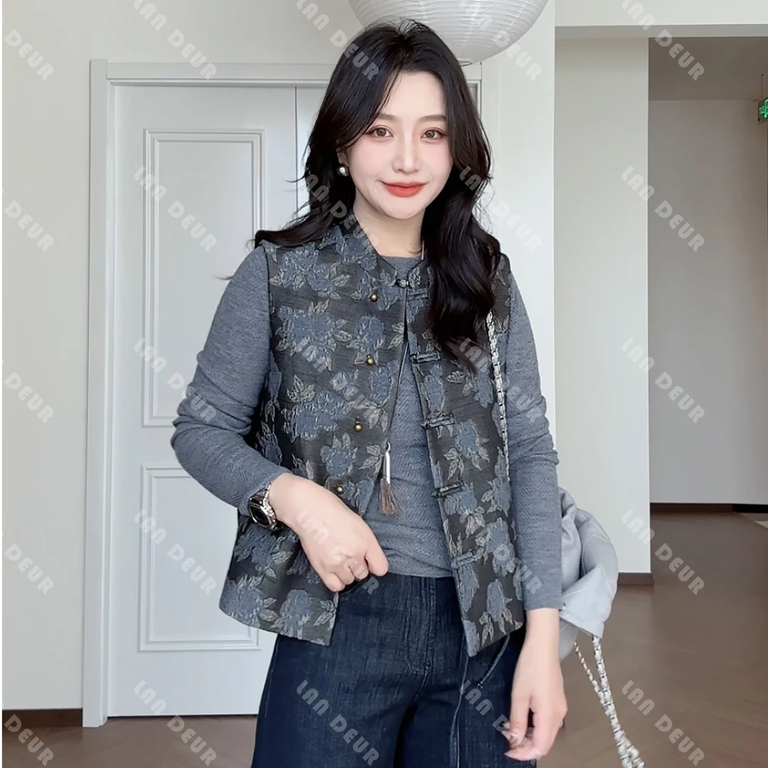 【一片星辰】莱赛尔羊毛新中式时尚气质设计感马甲无袖上衣女