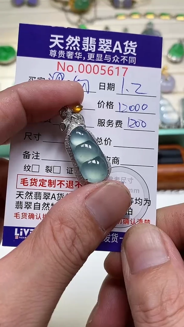吊坠(不含链)18K金镶嵌翡翠26