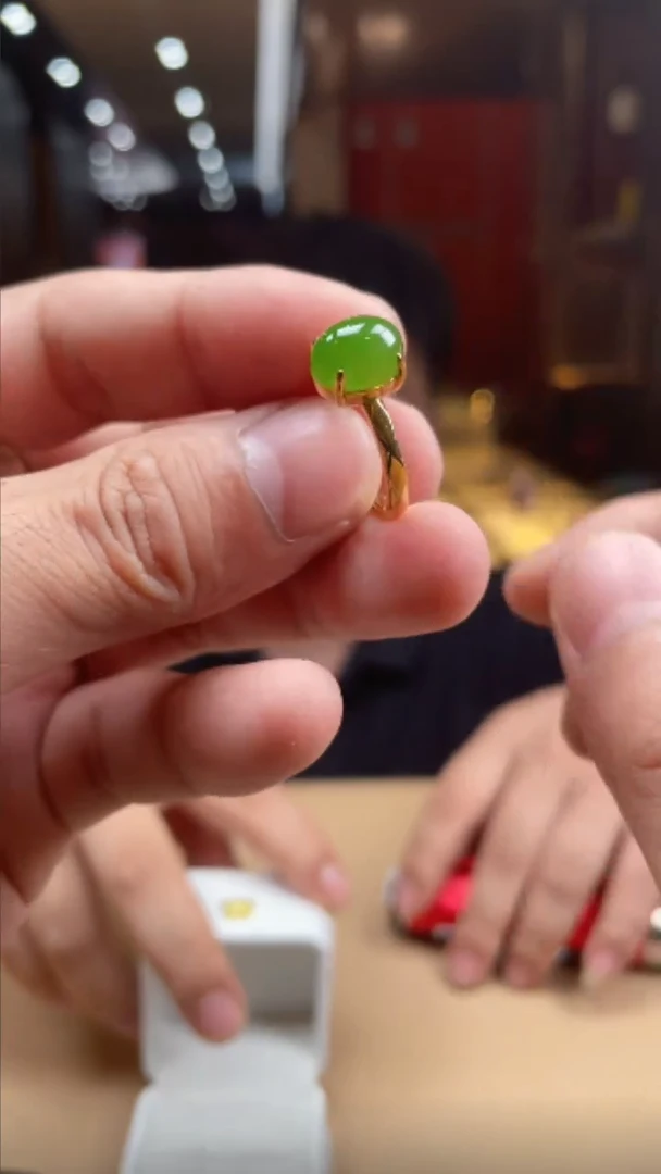 定制和田玉银S925镶嵌戒指879407-6.14-F55-多样性发货