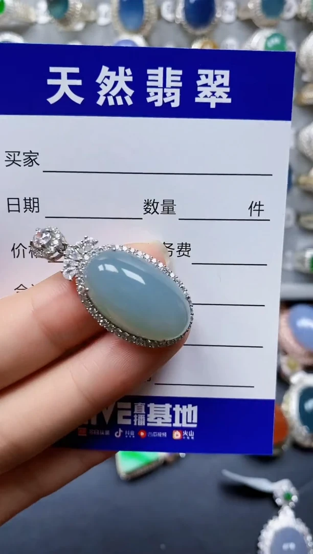 翡翠银S925镶嵌颈饰155