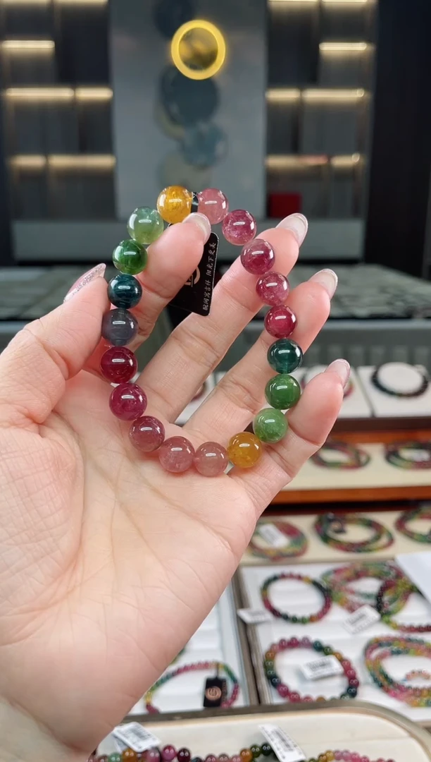 未镶嵌老矿碧玺单圈手串10mm+碧玺（多样性发一条）T