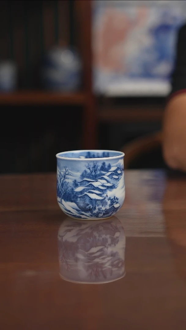 景琳藏青花北派山水
