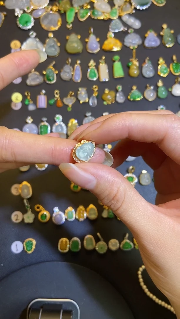 吊坠(不含链)银S925镶嵌翡翠1