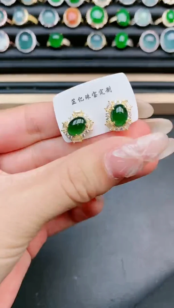 翡翠戒指银S925镶嵌1111