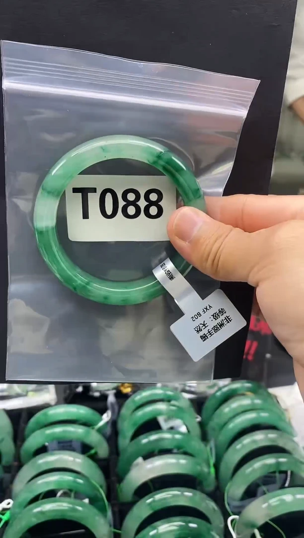 未镶嵌手镯石英质玉（非洲翠）5859圈口T088