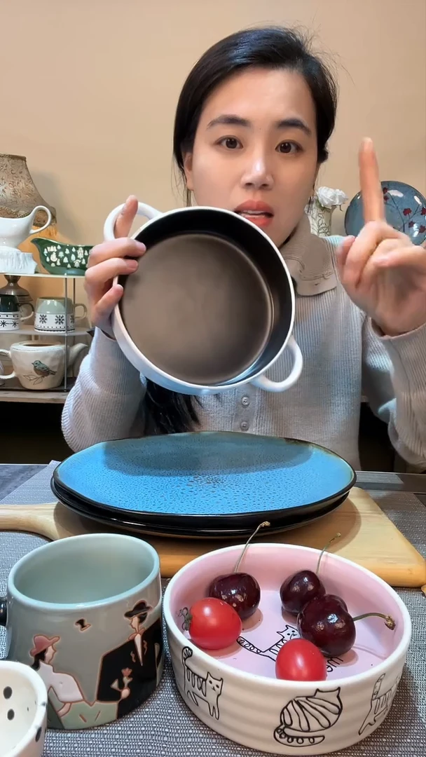 【闪购商品】瓷片双耳碗  微瑕介意勿拍