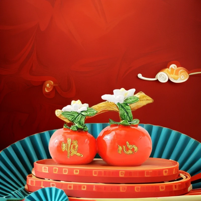 小柿子摆件创意家居摆件酒柜电视柜玄关摆件