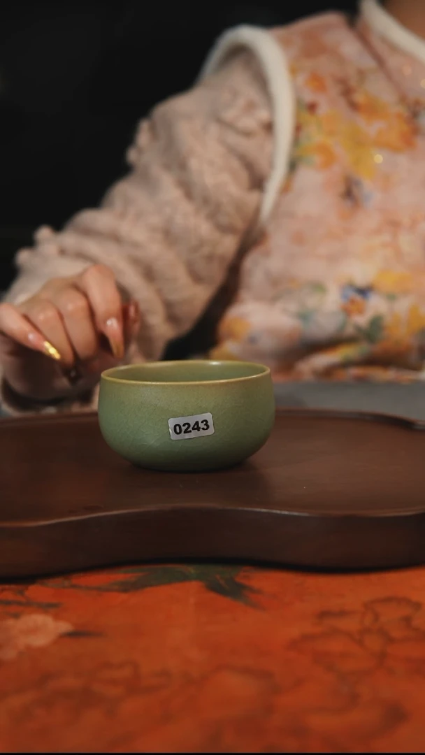 杯子瓷格****沙汝州原产地原矿仿古老釉q243微瑕