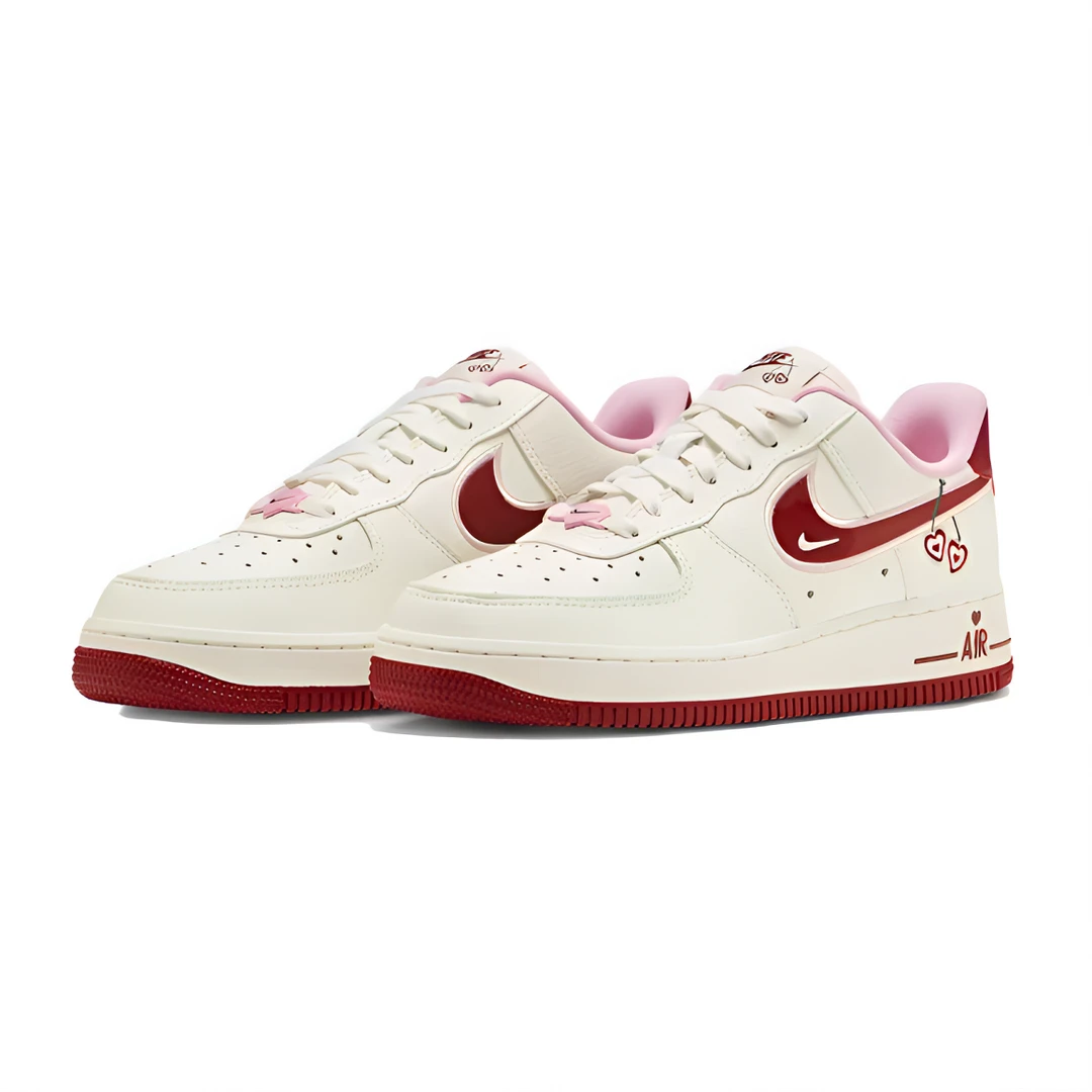 Nike Air Force 空军一号 低帮情人节520白红粉红女款 FD4616-161