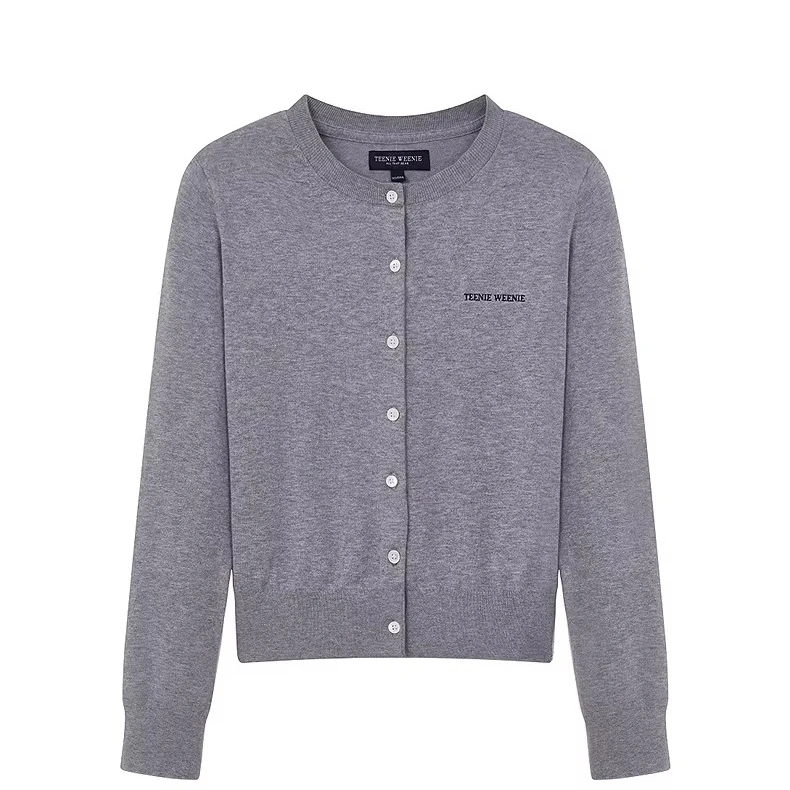 TeenieWeenie26年春季新款简约字母刺绣圆领开衫TTCK2612C6E