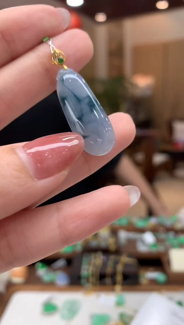 翡翠18K金镶嵌吊坠(不含链)福瓜