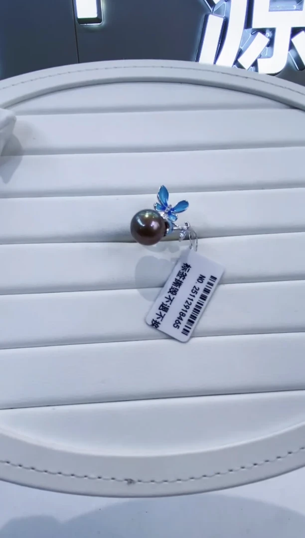 银S925镶嵌戒指淡水珍珠Y淡水戒指11-12