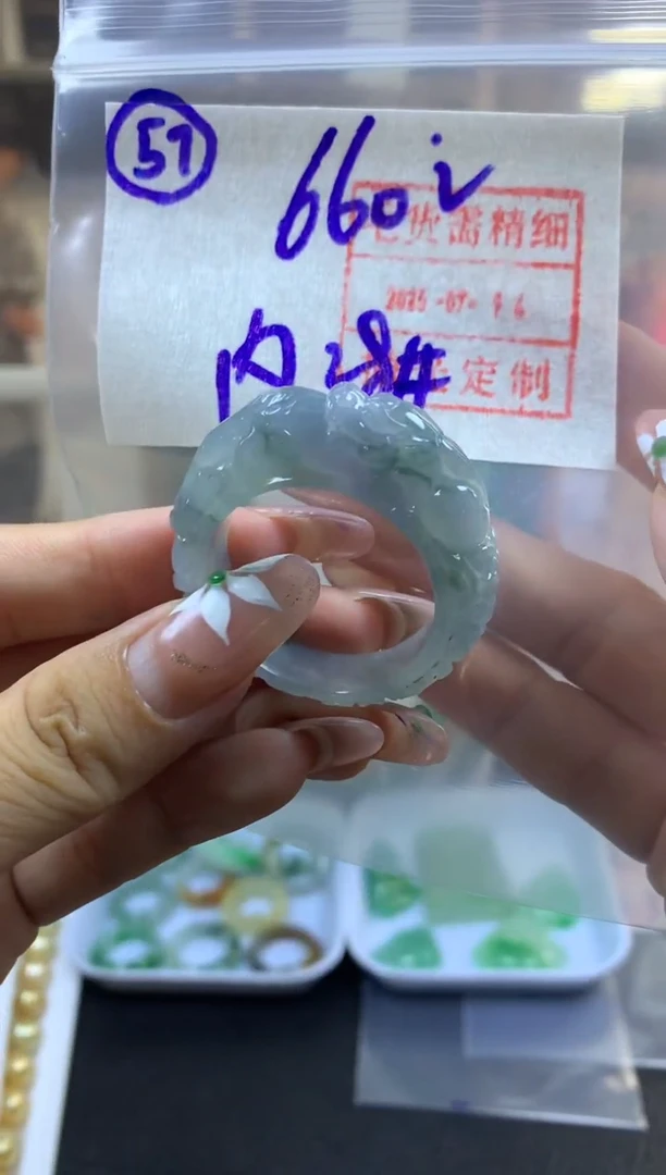 定制翡翠未镶嵌57戒圈28*670元毛货需精抛光