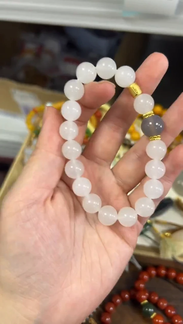 未镶嵌手链石英质玉新疆高冰金丝玉设计款手串[24]