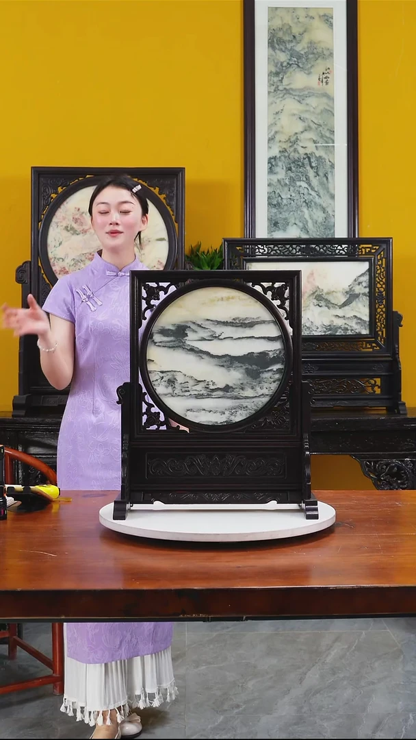 石材天然大理石画摆件