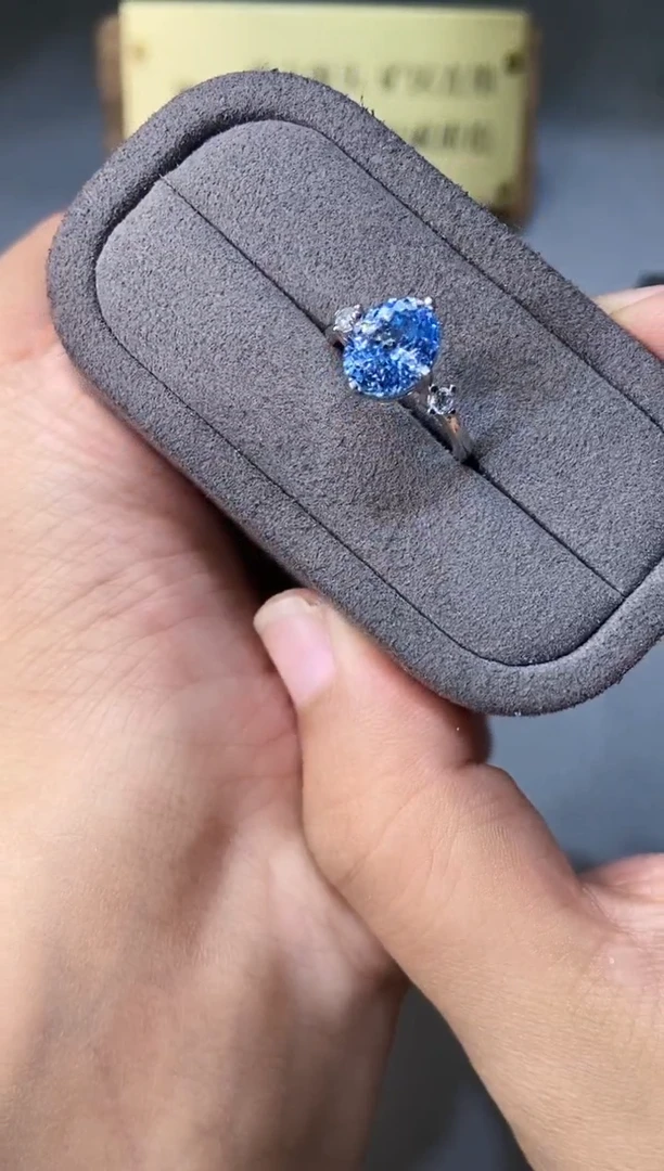 海蓝宝石戒圈银S925镶嵌.....