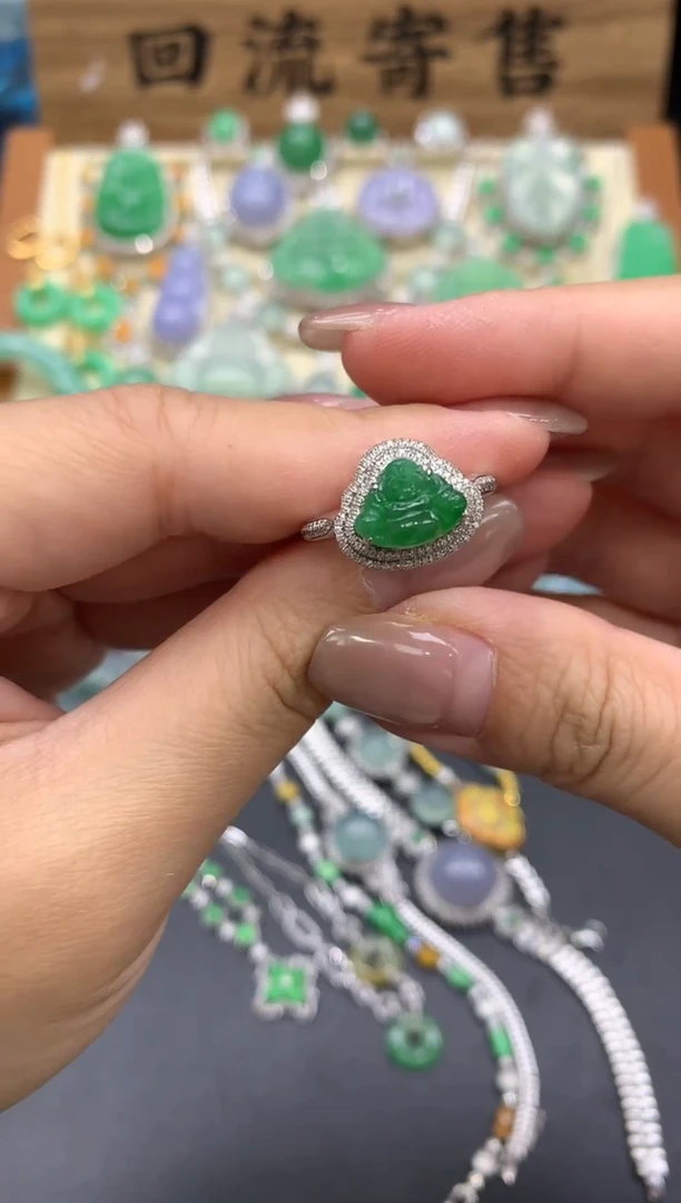 【闪购商品】翡翠戒指18K金镶嵌194-中国好珍宝