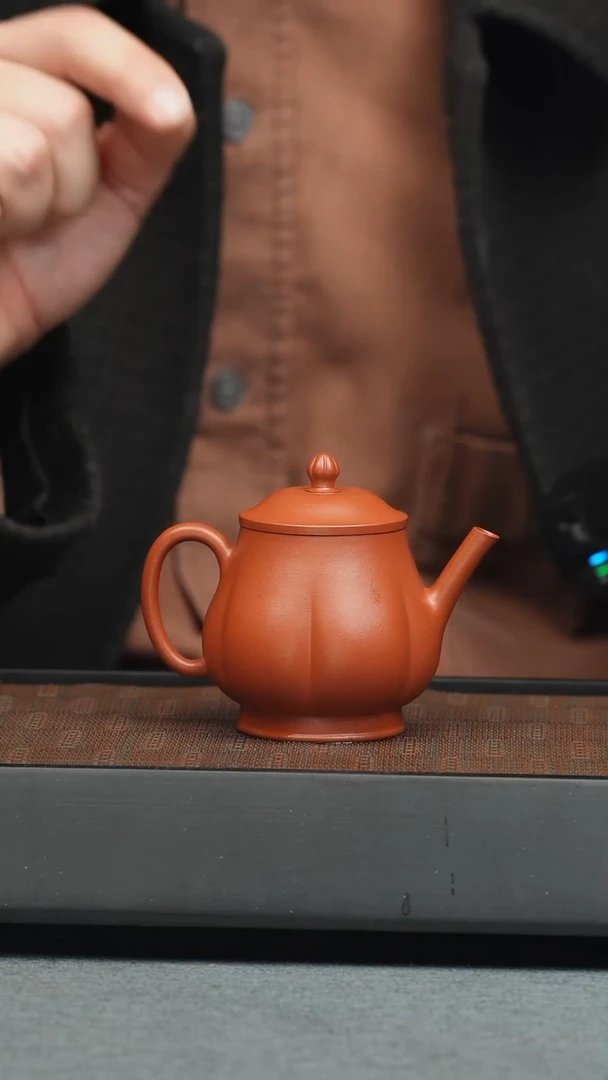 【闪购商品】紫砂茶壶五堂 筋纹伯俊潘-拈花