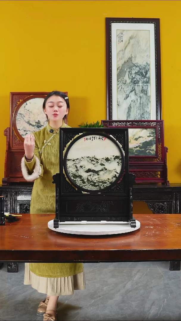 石材天然大理石画摆件