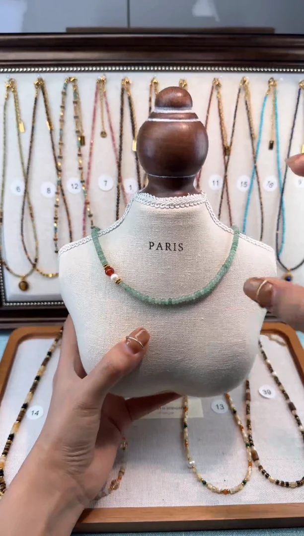 项链钛钢石英质玉绿东陵