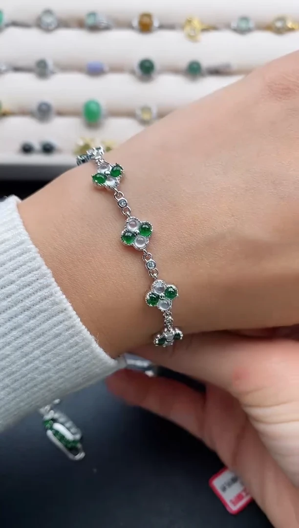 银S925镶嵌戒指翡翠2222222+9