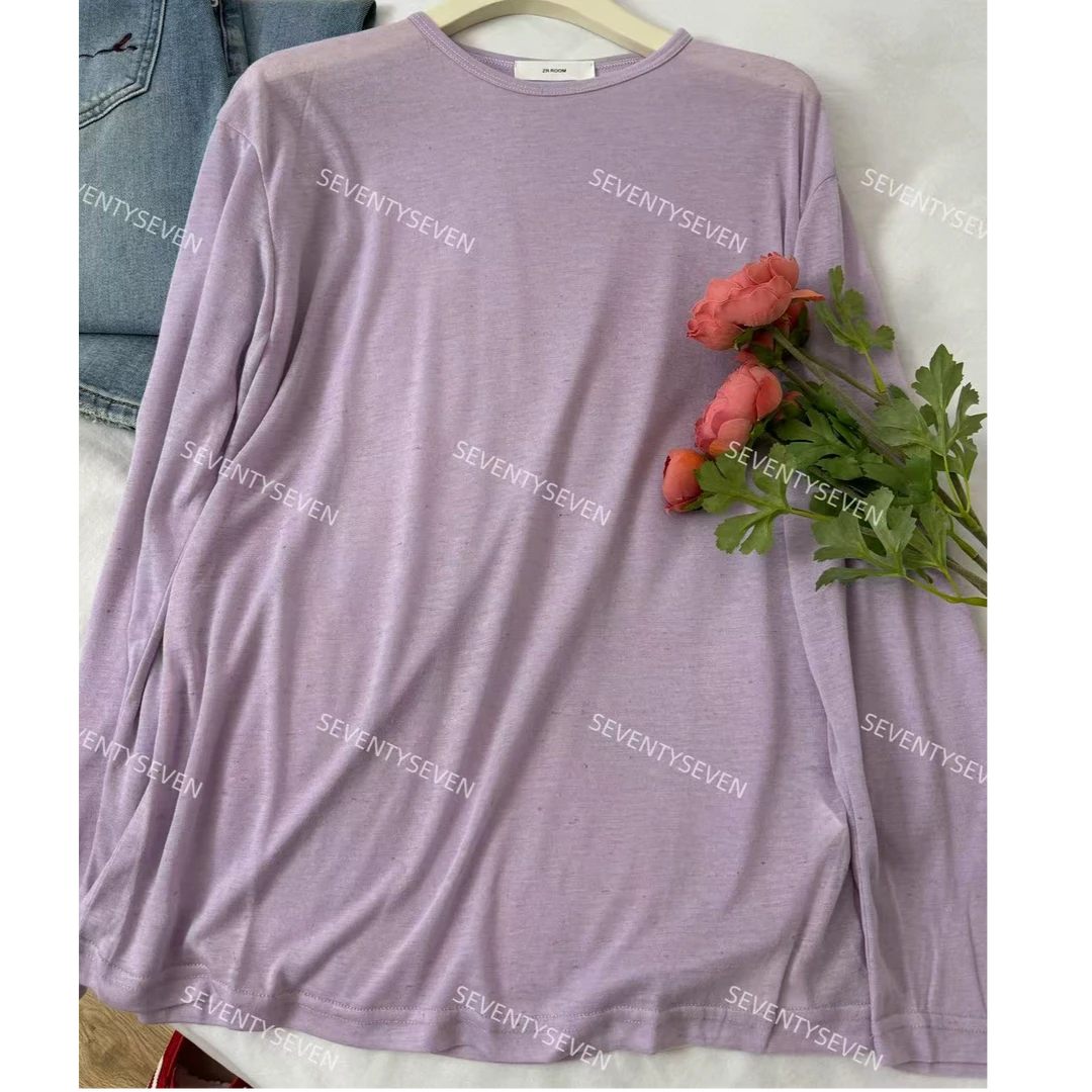 D433#春季新款彩色长袖t恤（拍照光线原因 颜色略有误差）