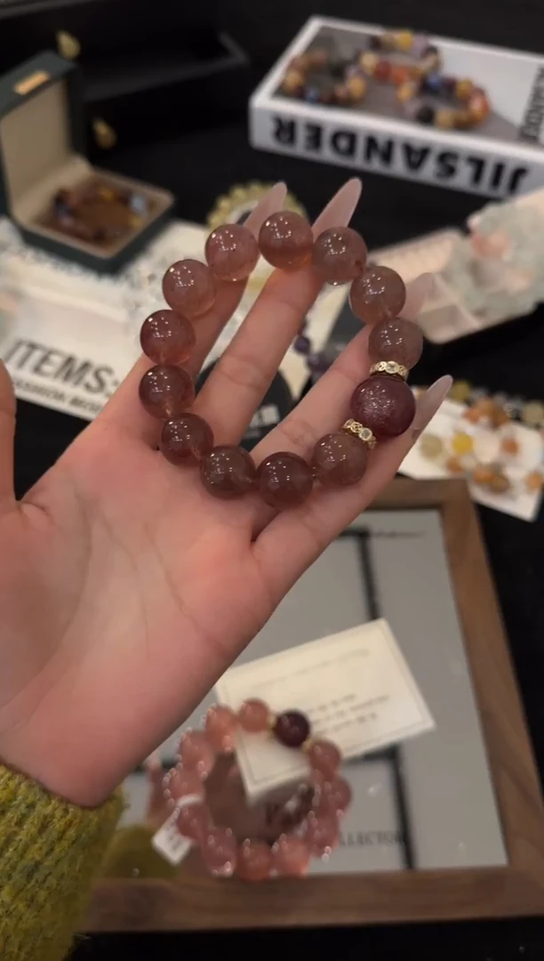 未镶嵌手链水晶草莓晶x3584