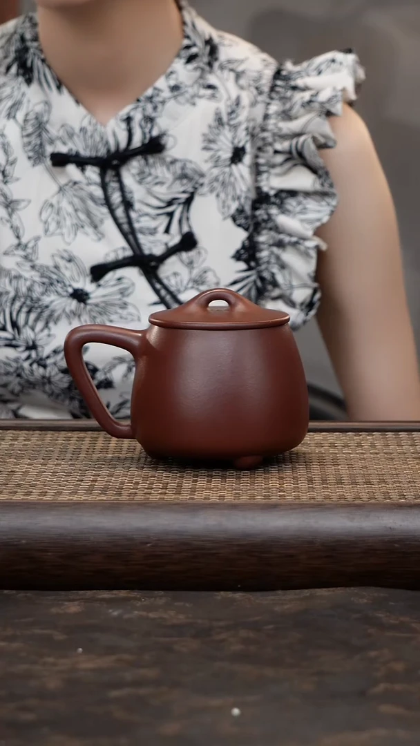 茶杯紫砂底槽青石瓢