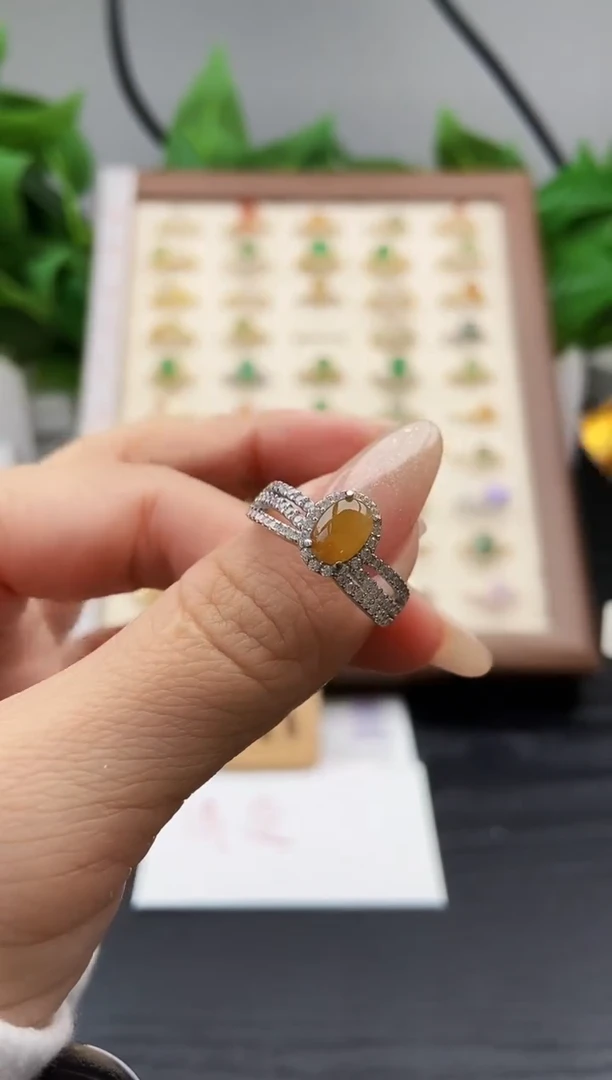 银S925镶嵌戒指翡翠12