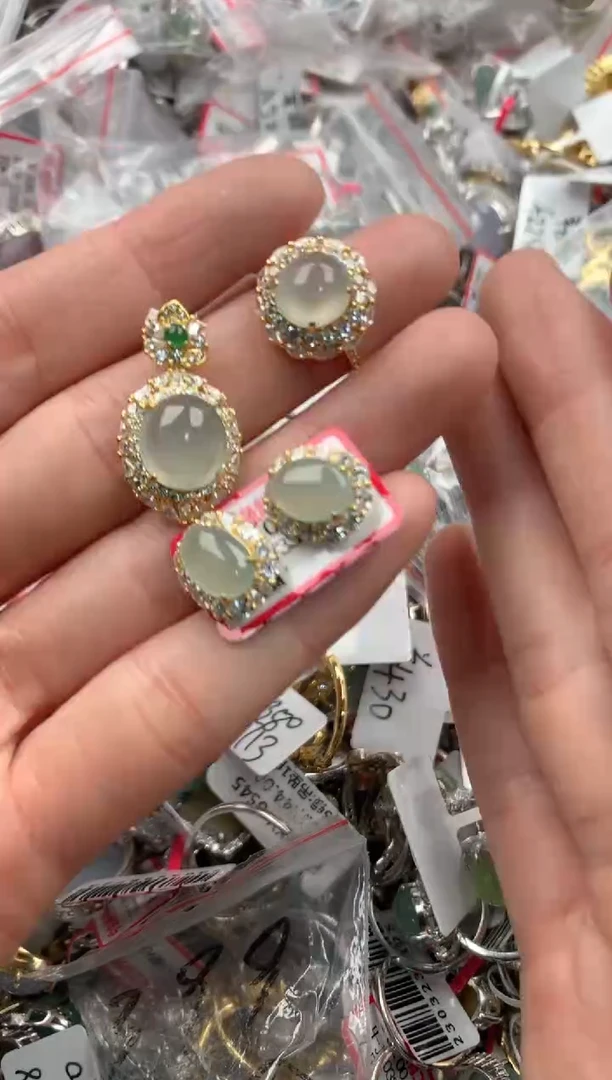 银S925镶嵌戒指翡翠444----7