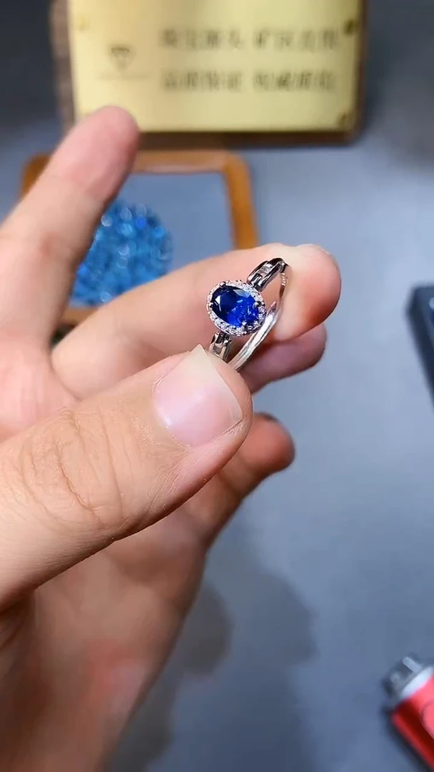 【闪购商品】蓝宝石戒指银S925镶嵌354