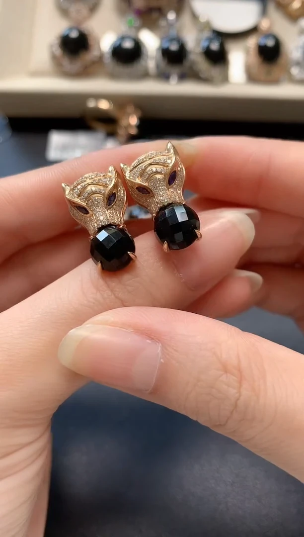 18K金镶嵌翡翠耳饰S46