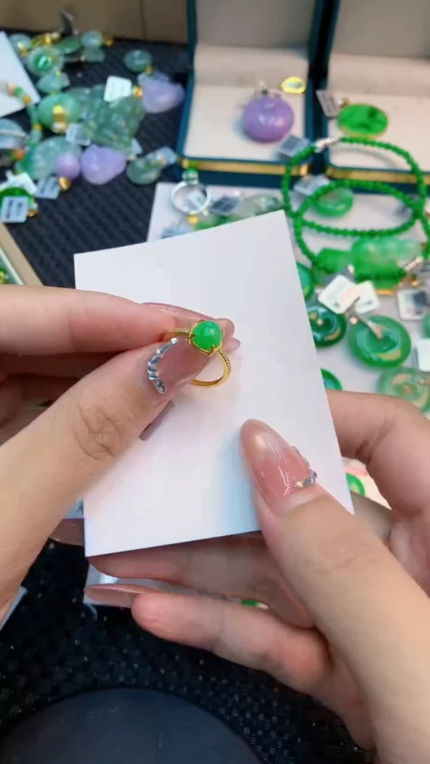 翡翠银S925镶嵌吊坠(不含链)1