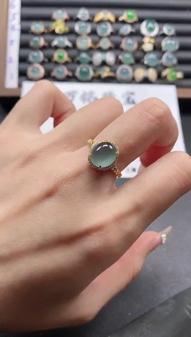 银S925镶嵌戒指翡翠51151